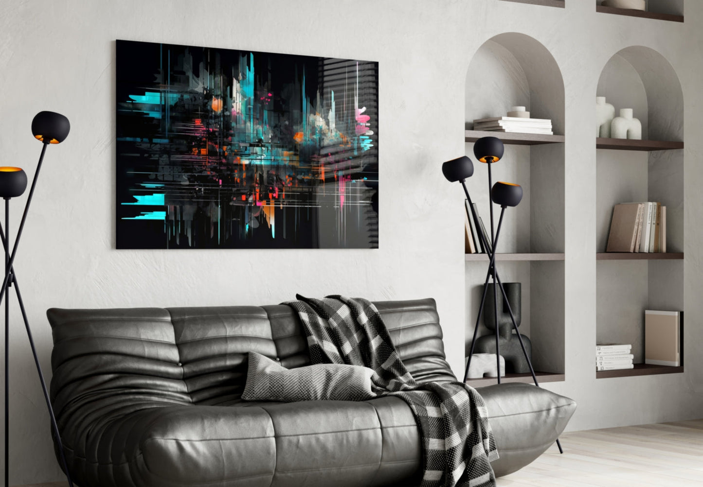Color Sticks Glass Wall Art