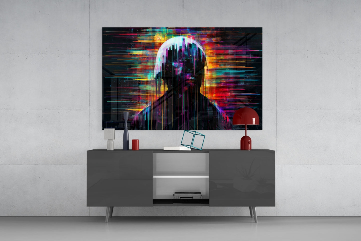 Shadow of Color Sticks Glass Wall Art