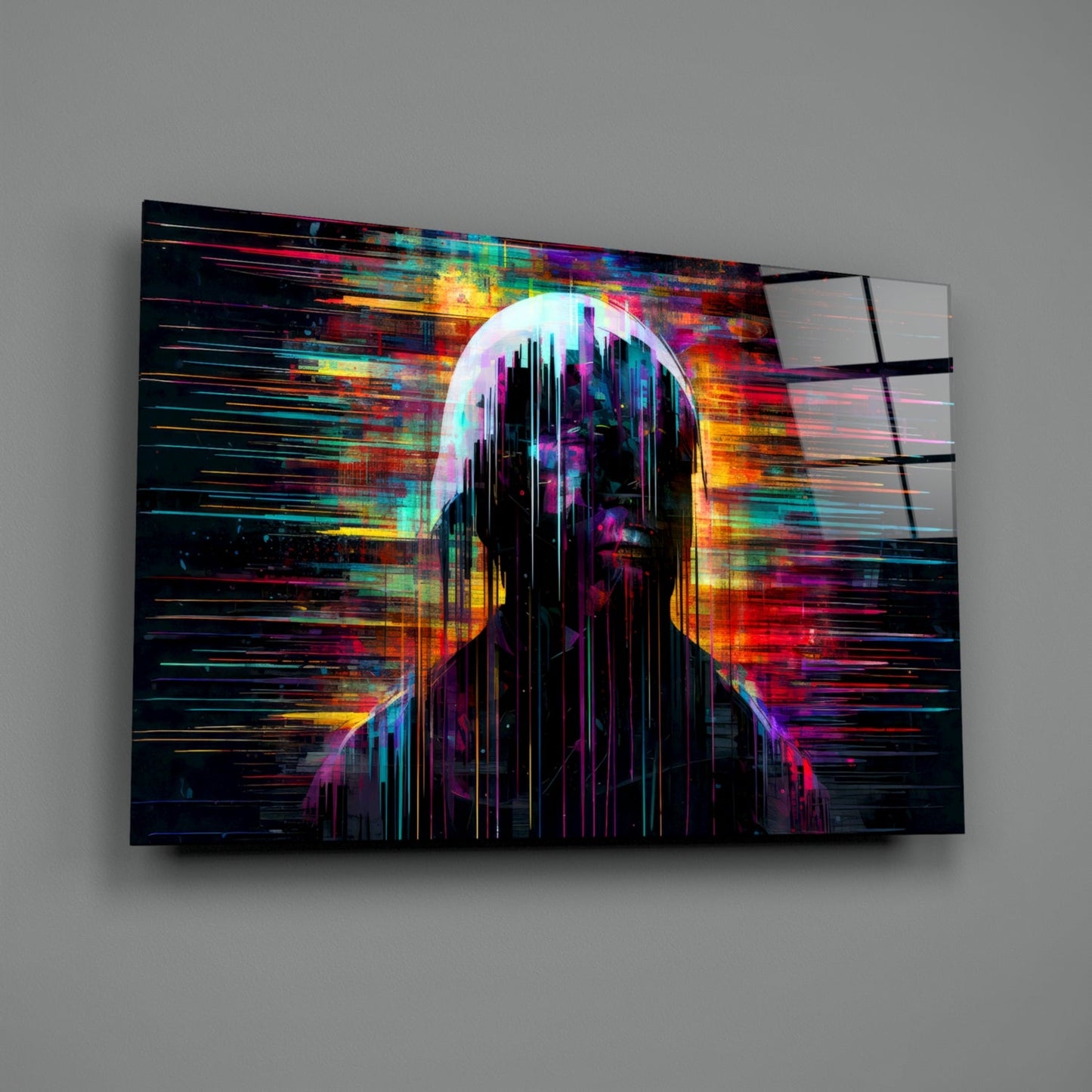 Shadow of Color Sticks Glass Wall Art