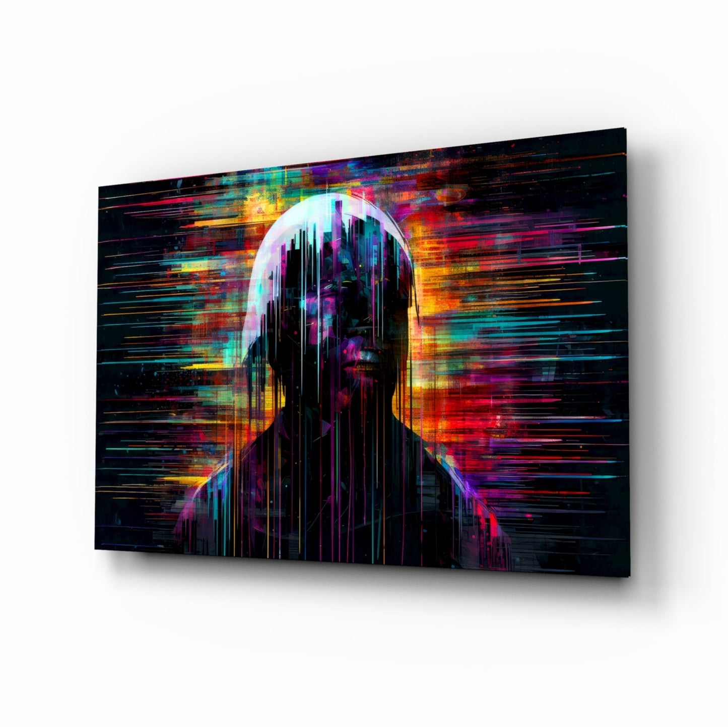 Shadow of color sticks glass wall art