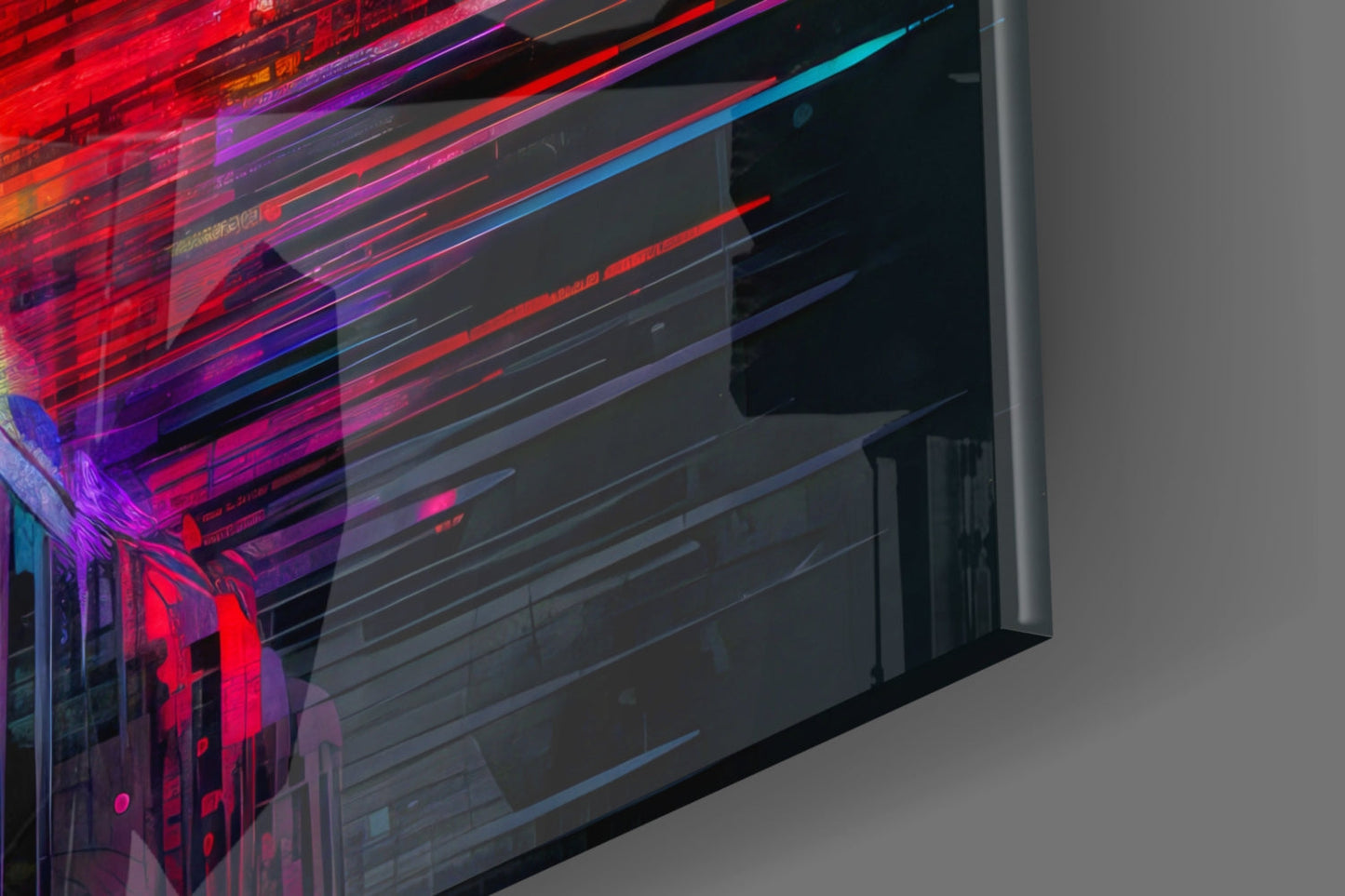 Shadow of Color Sticks Glass Wall Art