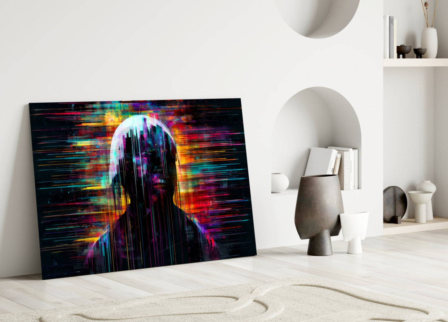 Shadow of Color Sticks Glass Wall Art