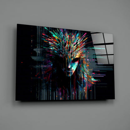 Face of Color Sticks Glass Wall Art