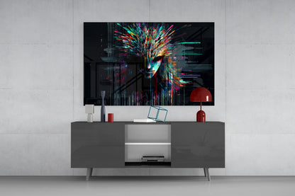 Face of Color Sticks Glass Wall Art