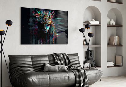 Face of Color Sticks Glass Wall Art