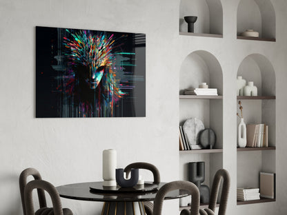 Face of Color Sticks Glass Wall Art