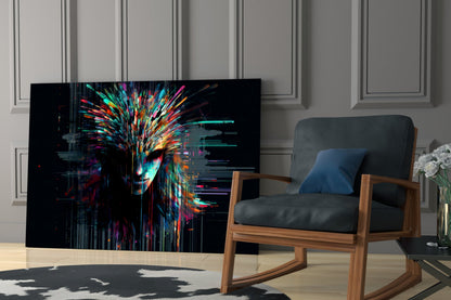 Face of Color Sticks Glass Wall Art