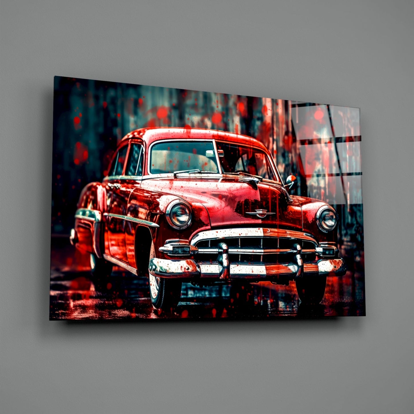 Vintage American Car Glass Wall Art