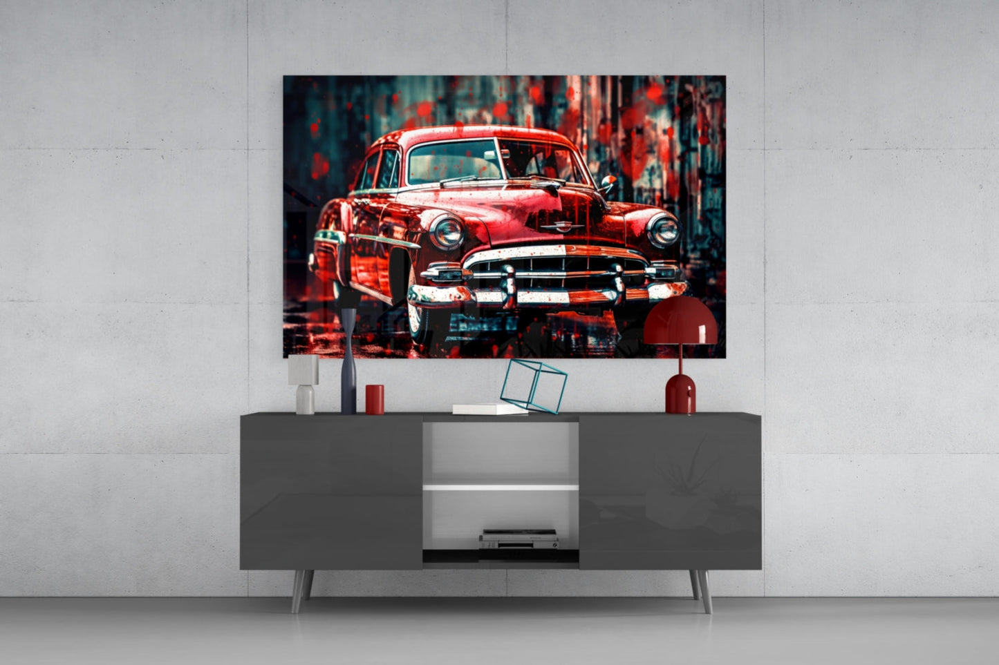 Vintage American Car Glass Wall Art