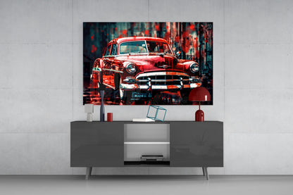 Vintage American Car Glass Wall Art