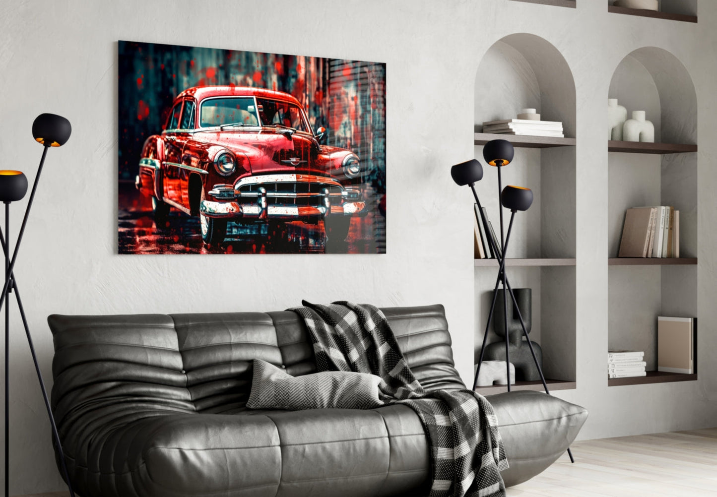 Vintage American Car Glass Wall Art