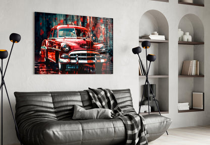 Vintage American Car Glass Wall Art