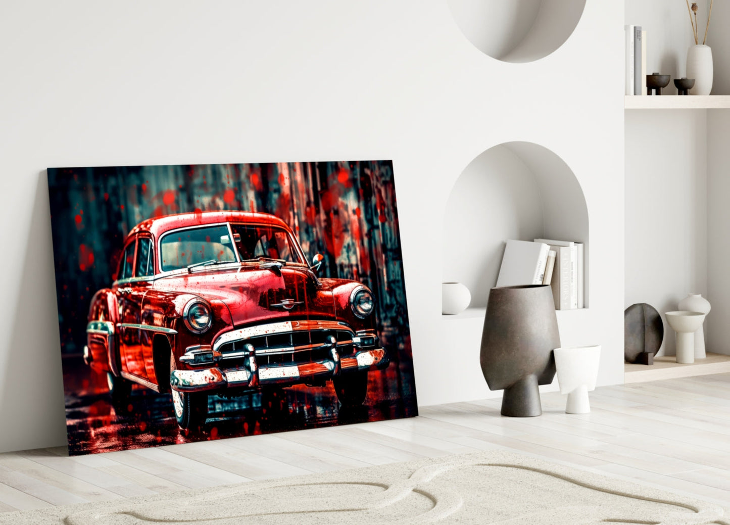 Vintage American Car Glass Wall Art