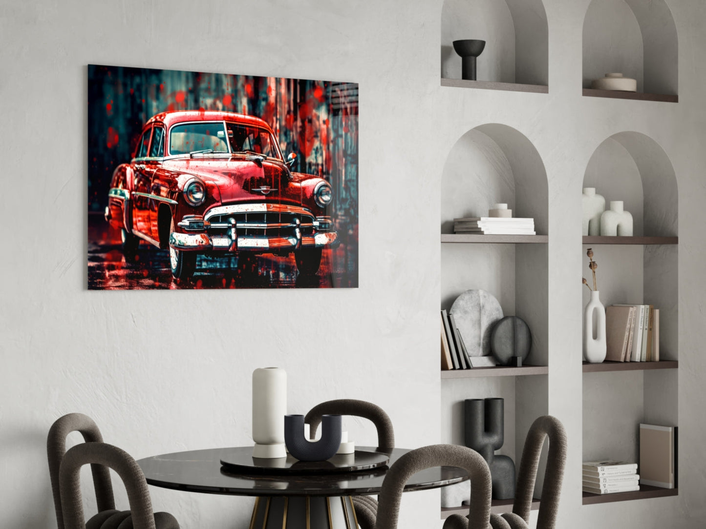 Vintage American Car Glass Wall Art