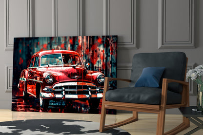 Vintage American Car Glass Wall Art