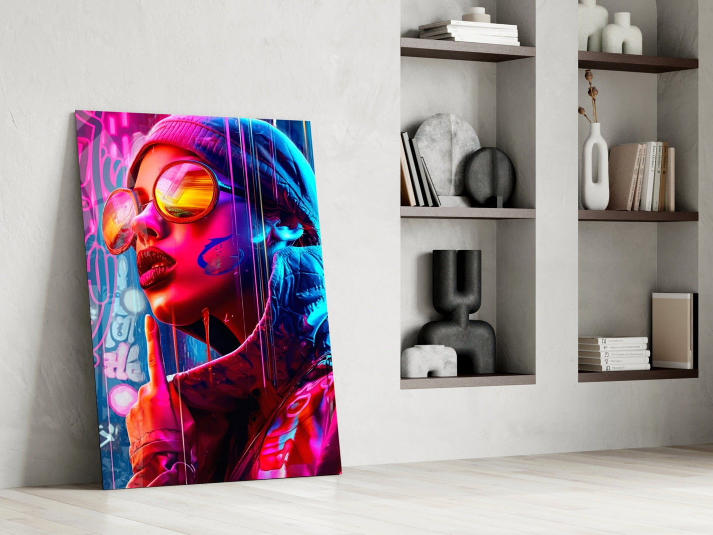 Stylish Woman Glass Wall Art
