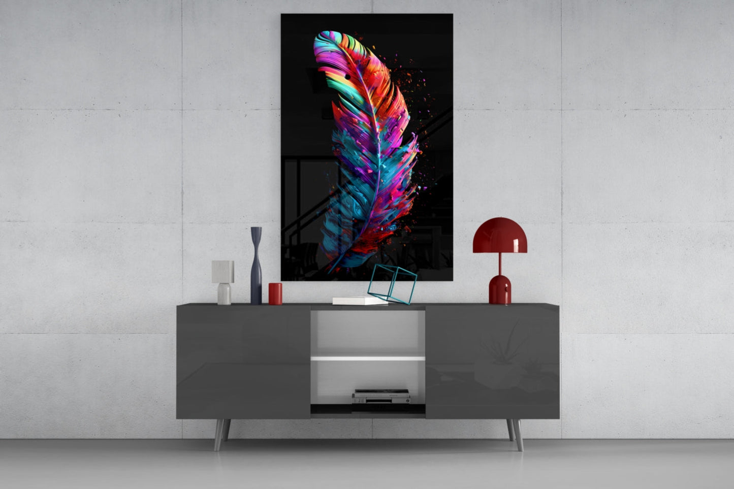 Feather Glass Wall Art