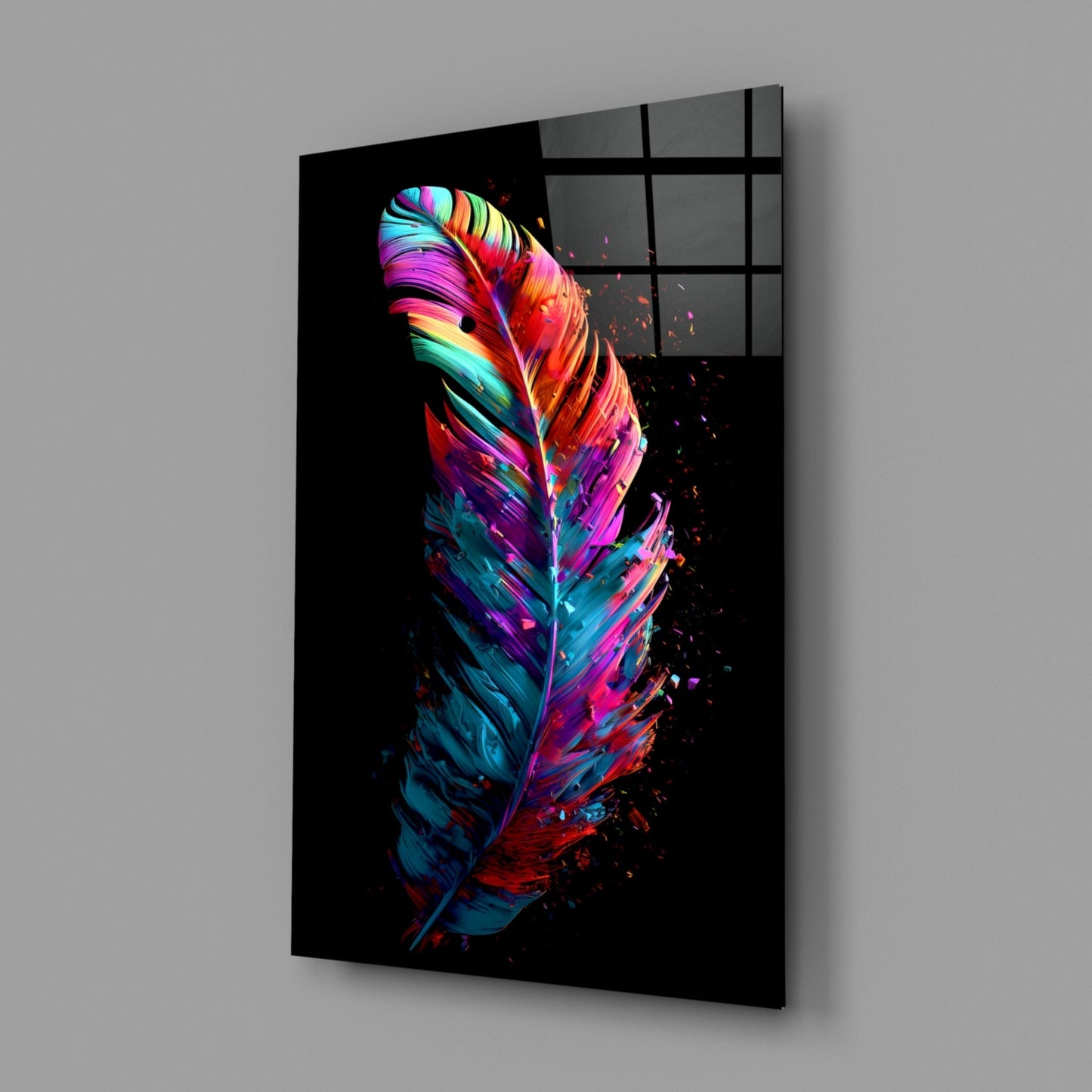 Feather Glass Wall Art