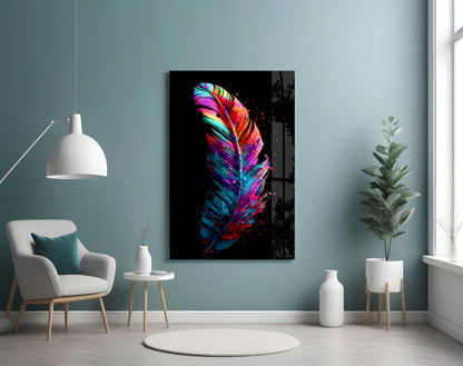 Feather Glass Wall Art