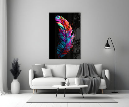 Feather Glass Wall Art