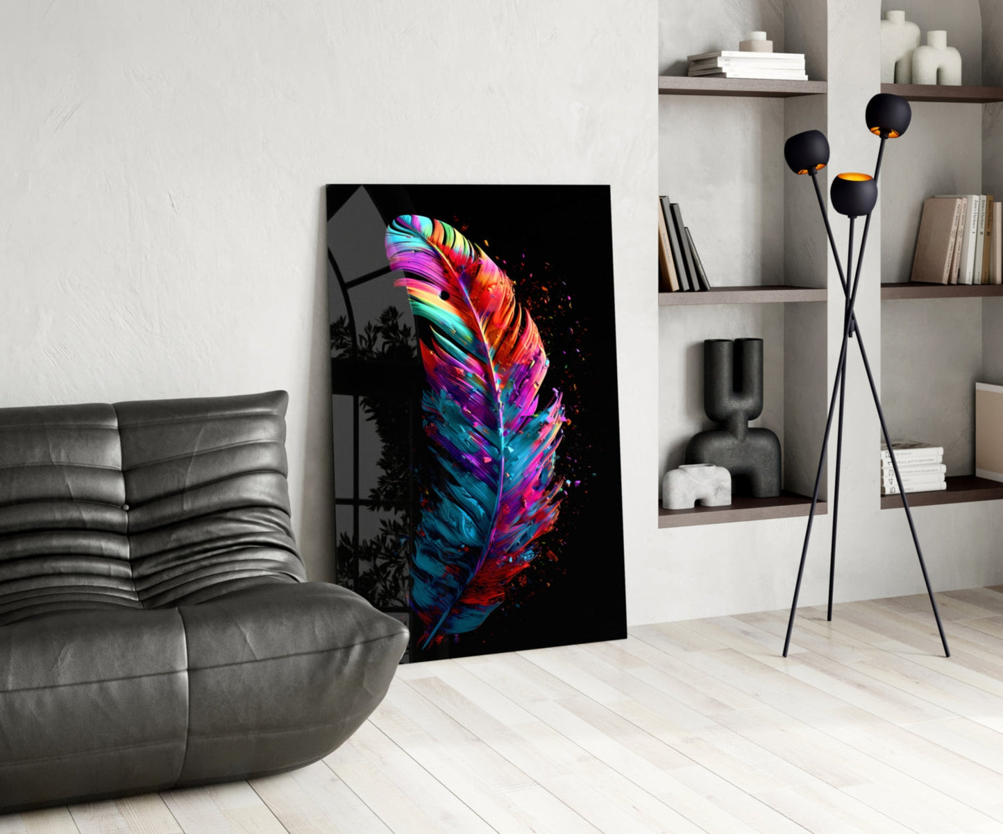 Feather Glass Wall Art