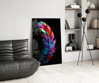 Feather Glass Wall Art