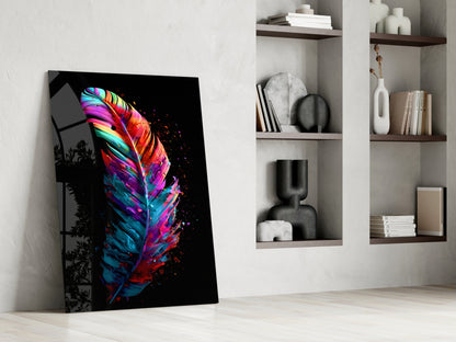 Feather Glass Wall Art