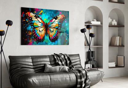 Winged Butterfly Glass Wall Art