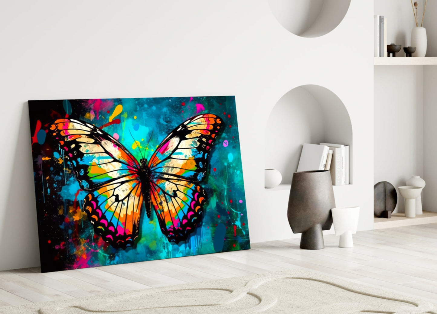 Winged Butterfly Glass Wall Art