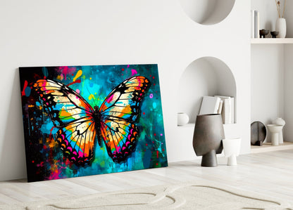 Winged Butterfly Glass Wall Art