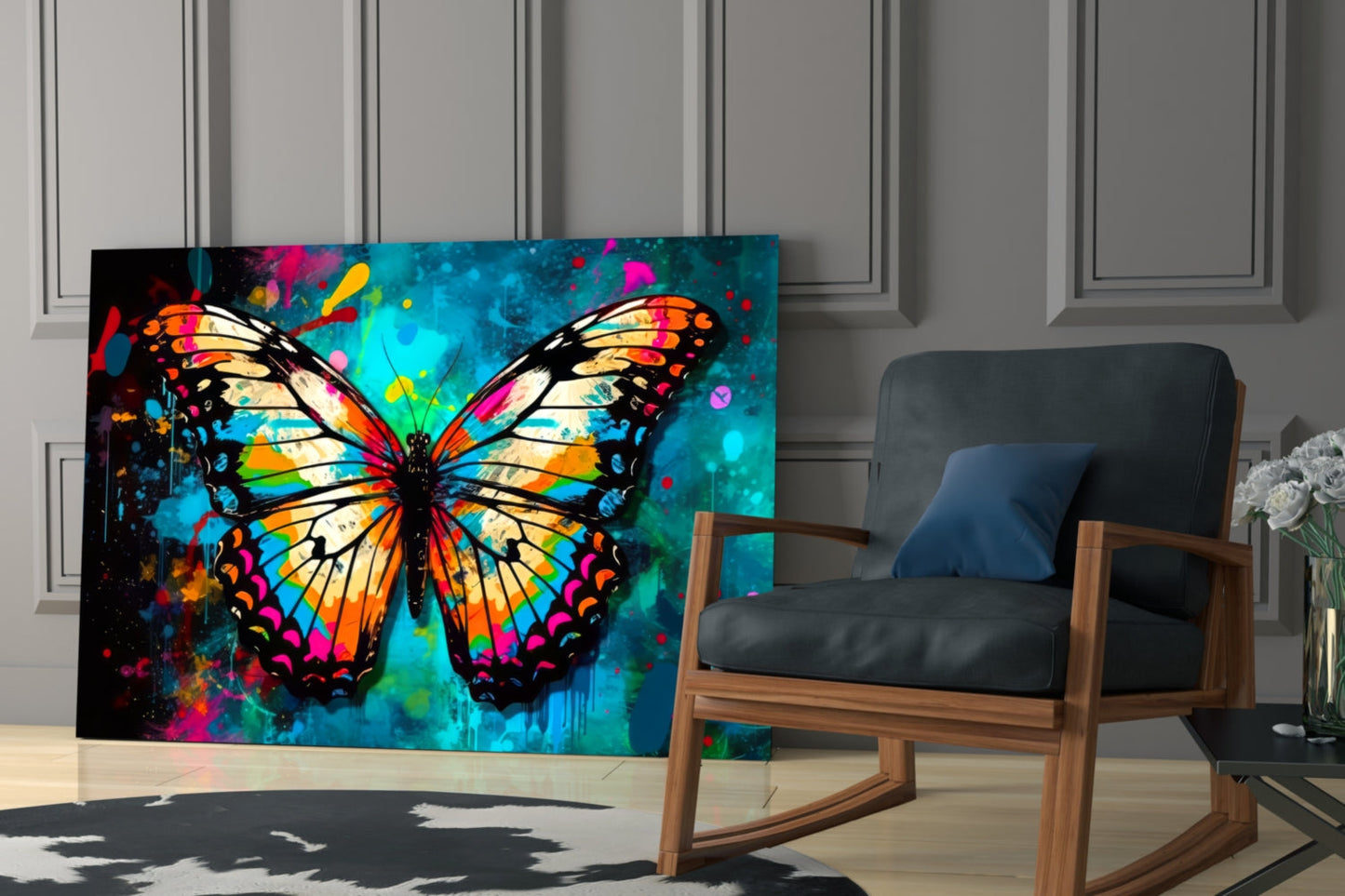 Winged Butterfly Glass Wall Art