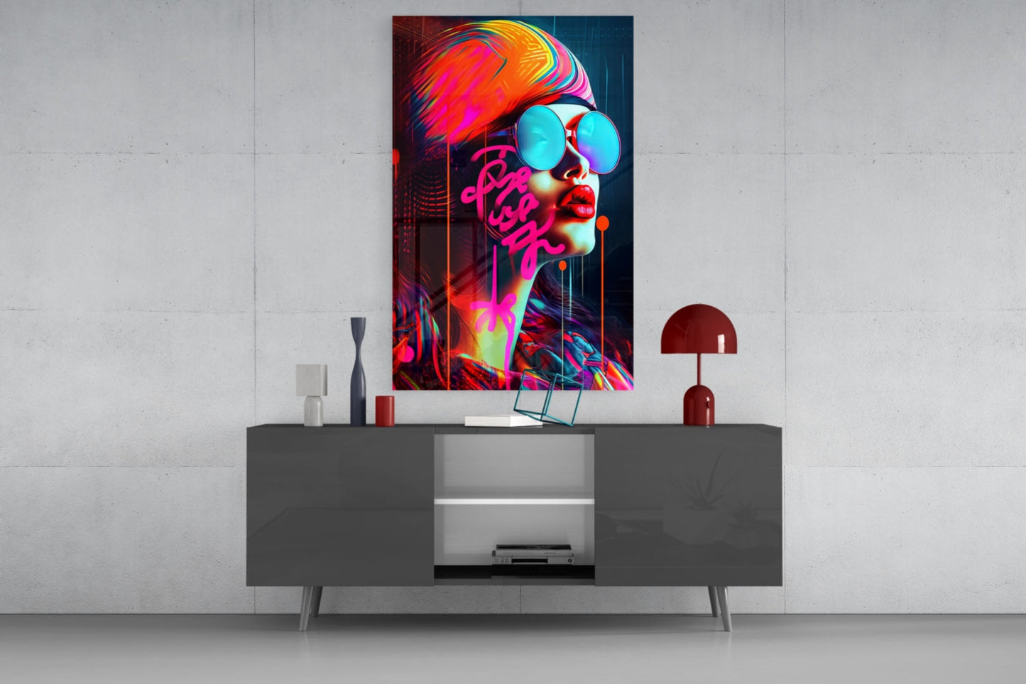 Lips and Looks Glass Wall Art