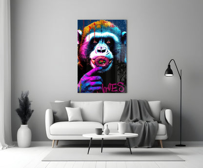 Monkey Kiss Glass Wall Art