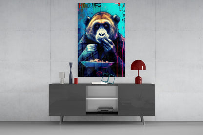 Hungry Monkey Glass Wall Art