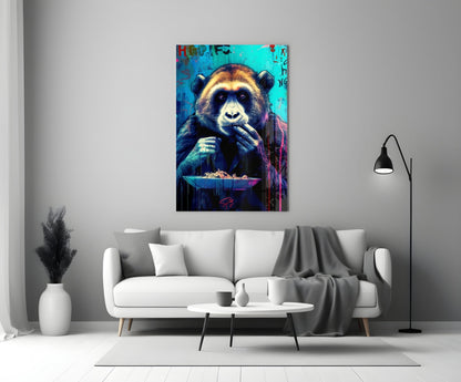 Hungry Monkey Glass Wall Art