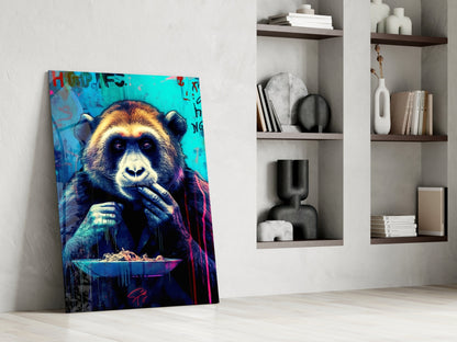 Hungry Monkey Glass Wall Art
