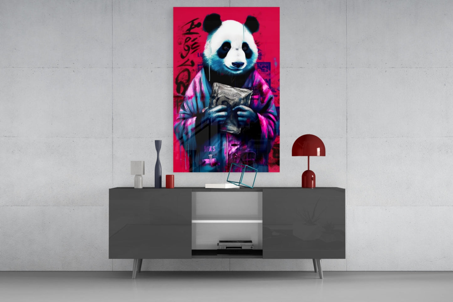 Panda Glass Wall Art