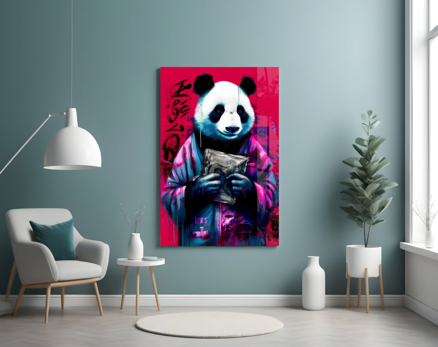 Panda Glass Wall Art