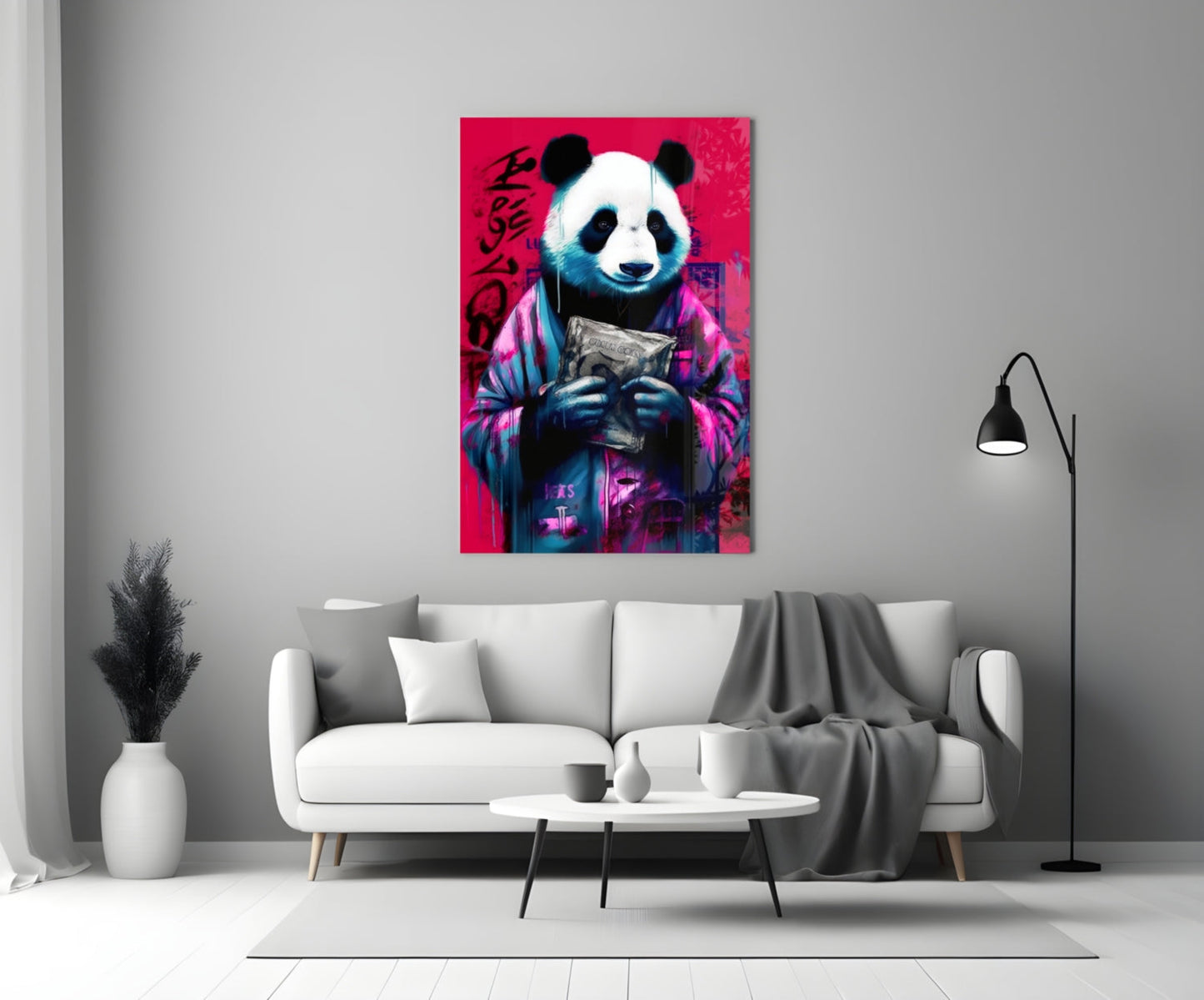 Panda Glass Wall Art