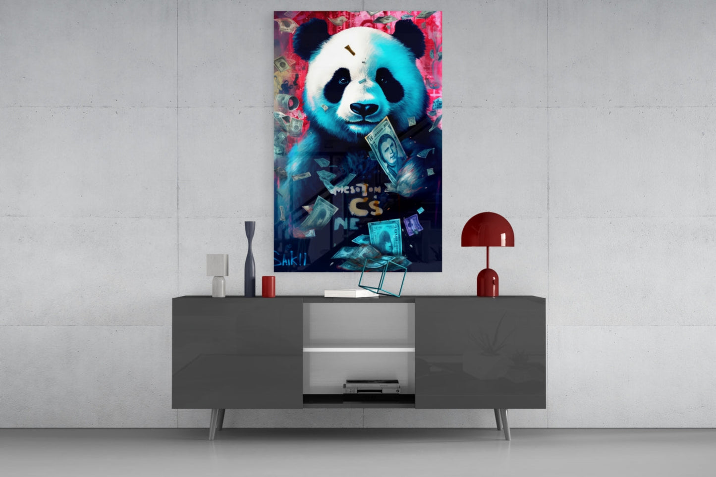 Rich Panda Glass Wall Art