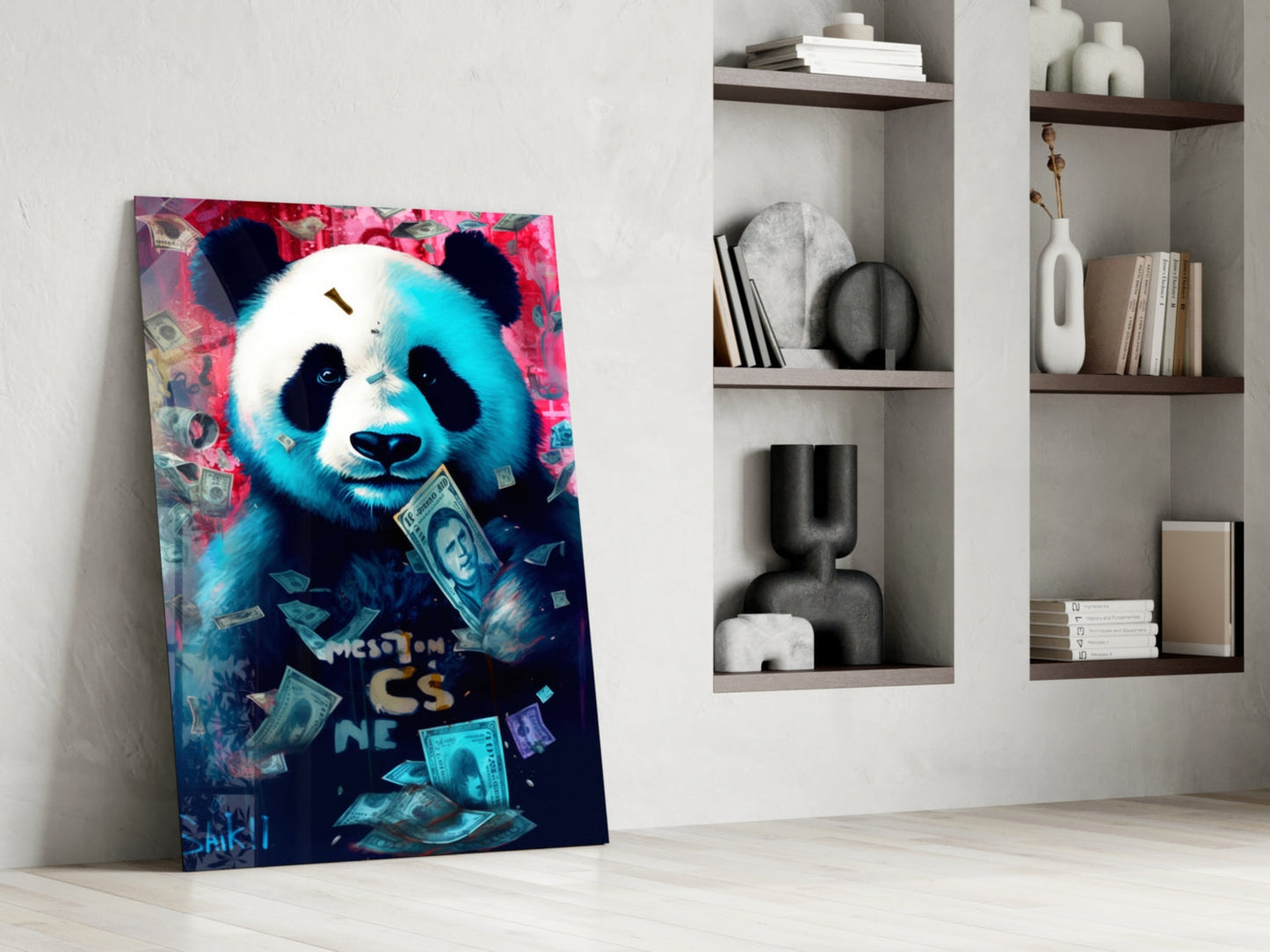 Rich Panda Glass Wall Art