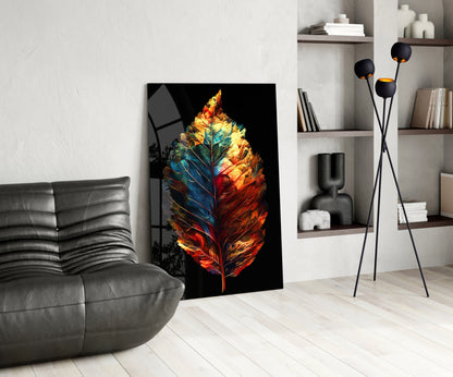 Autumn Leaf Glass Wall Art