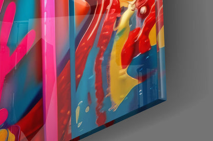 Pink Lollipop Woman Glass Wall Art