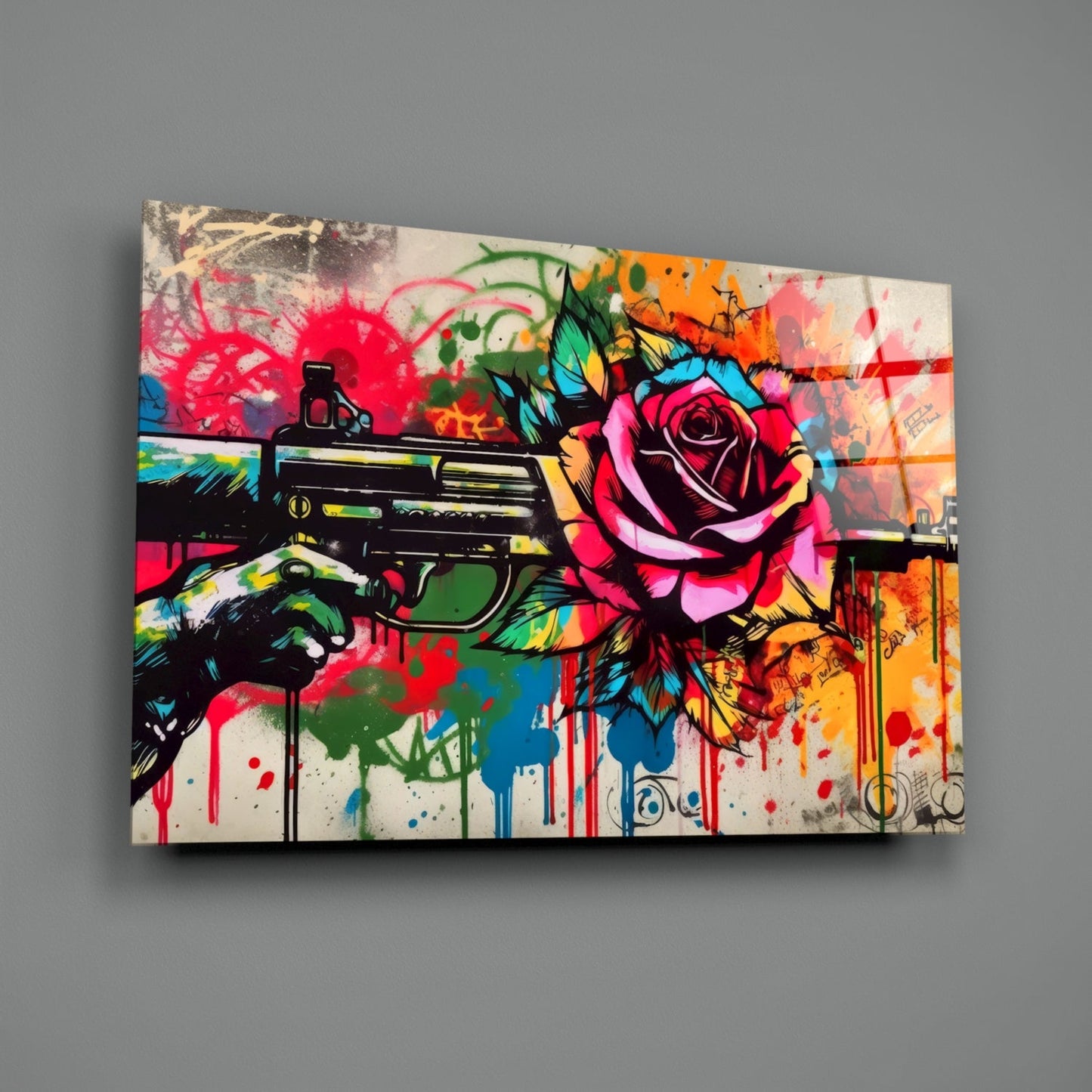 Rose Bullet Glass Wall Art