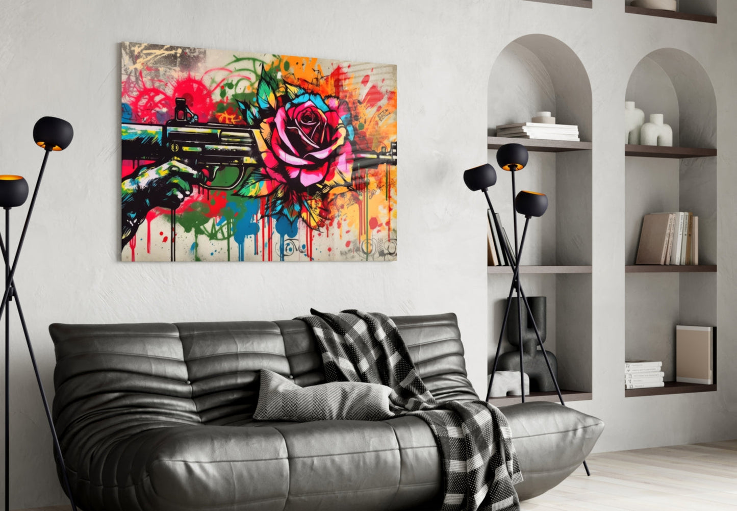 Rose Bullet Glass Wall Art