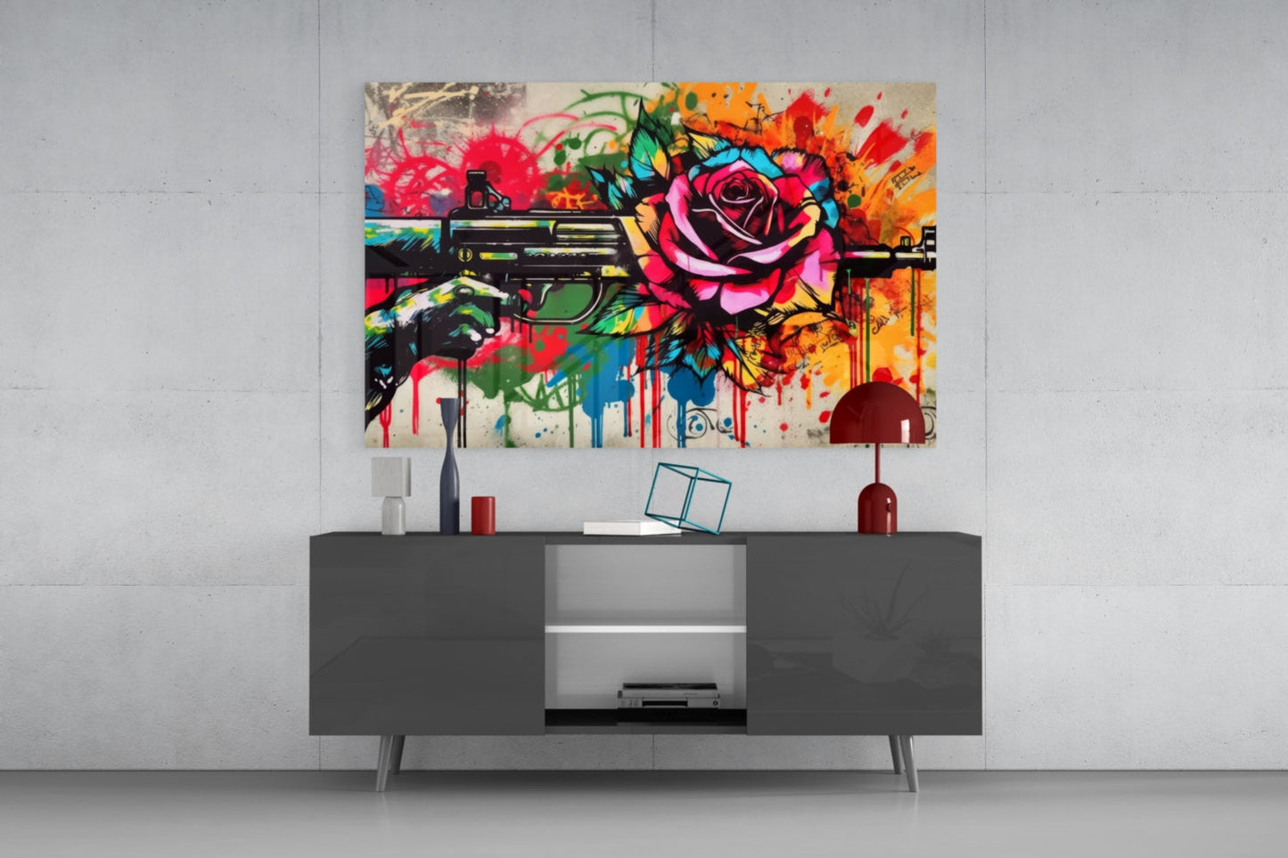 Rose Bullet Glass Wall Art