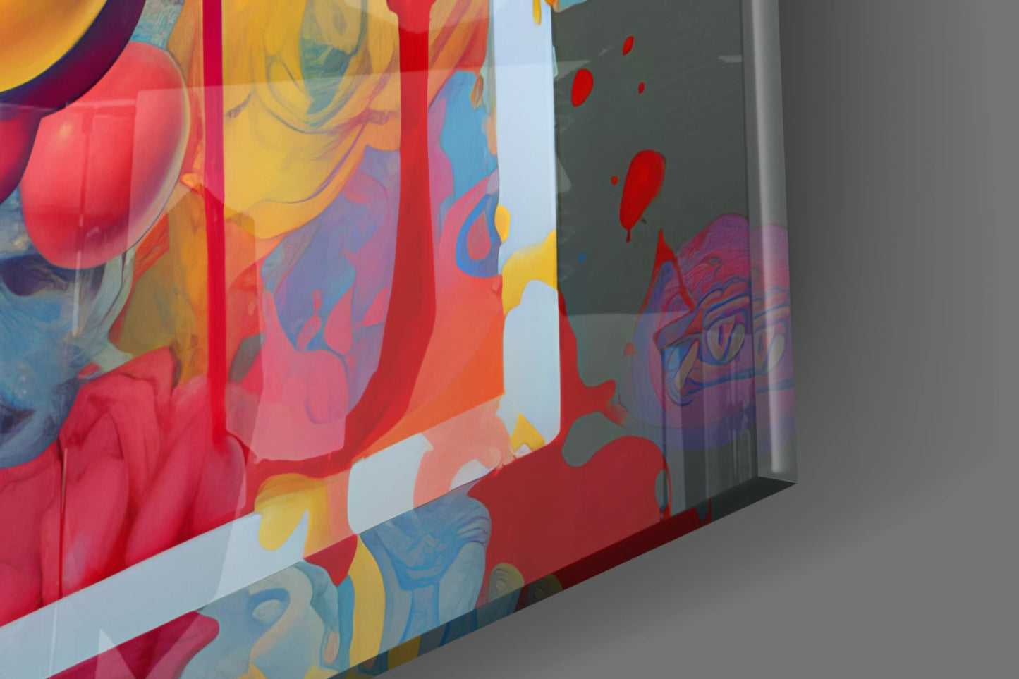 Balloons and the Kiss Glass Wall Art