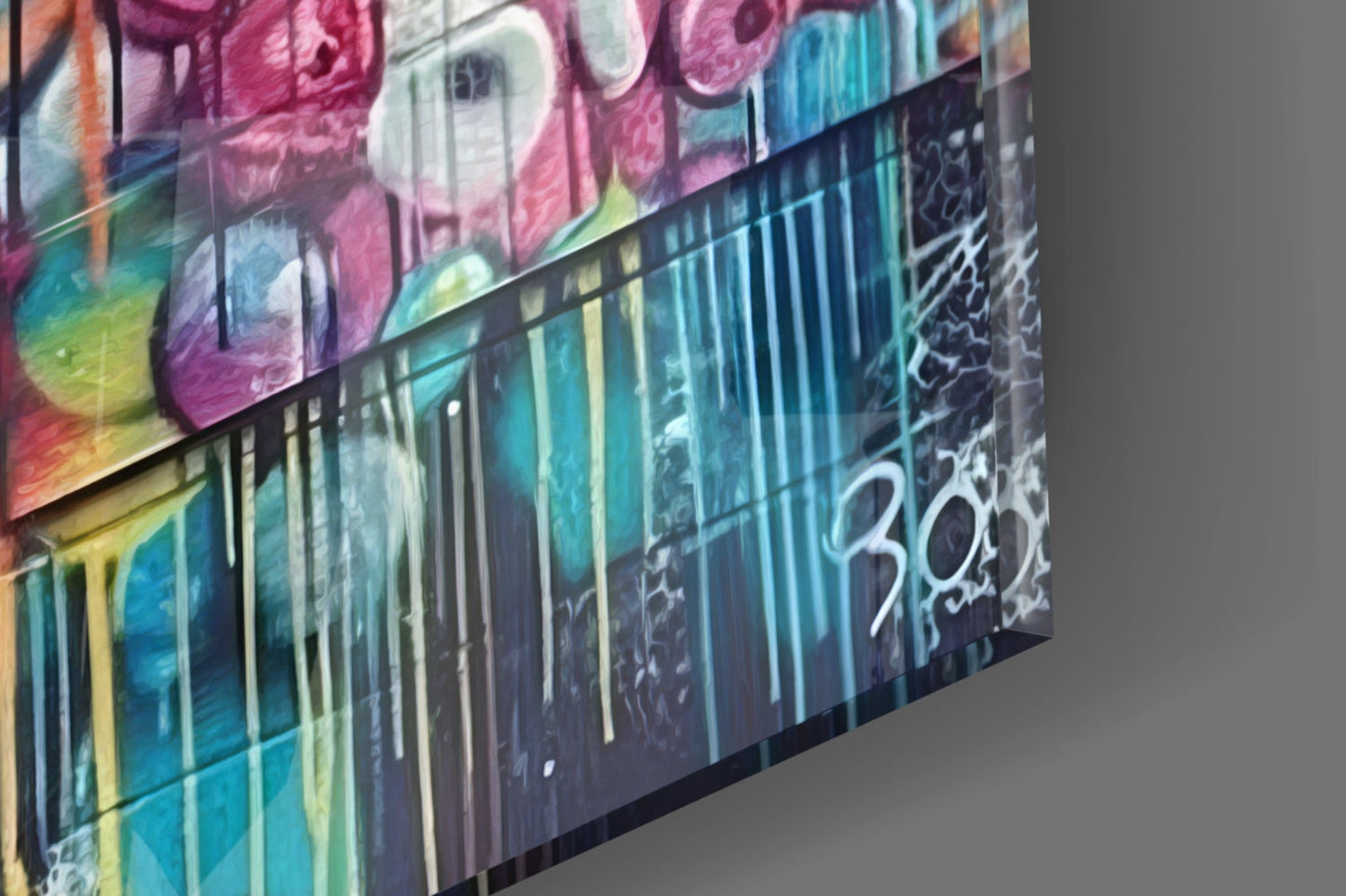 Rainbow Turban Woman Glass Wall Art