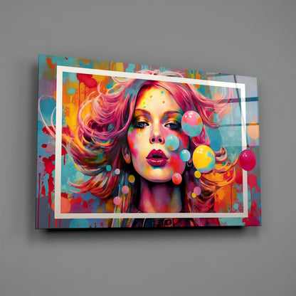 Bubbles and Kisses Glass Wall Art