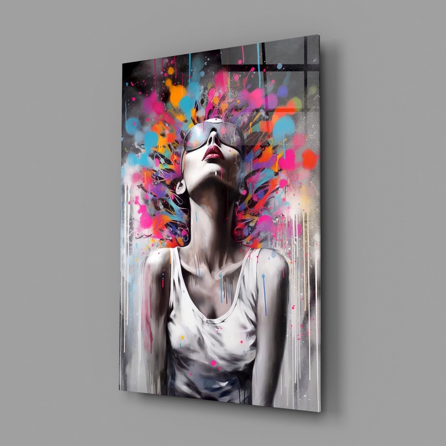 Colors in My Head Glass Wall Art